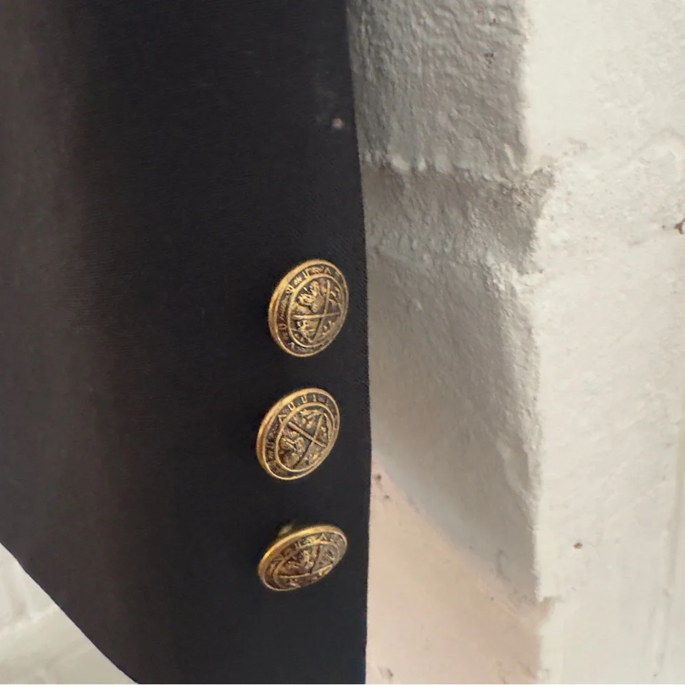 Vintage Perry Ellis Double-Breasted Navy Blazer 40R - Picture 4 of 9